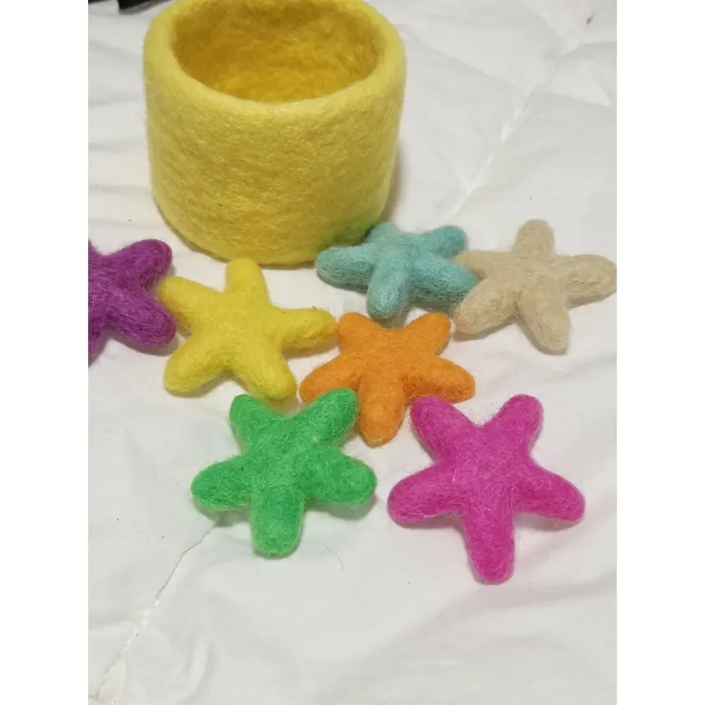 Lovevery Transfer Wool Felt Stars Felt Basket Play Kit No Tweezers Baby Learning